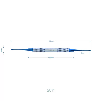 Кюретка костная Мольта (Molt) Blue, 190 мм