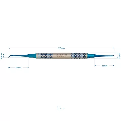 Кюретка костная для щелевидных дефектов Blue, 175 мм