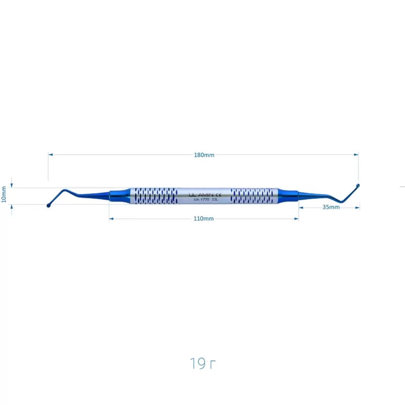 Кюретка костная шаровидная Blue, 175 мм