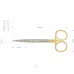 Ножницы хирургические Ирис (Iris) TC Gold, 115 мм изогнутые