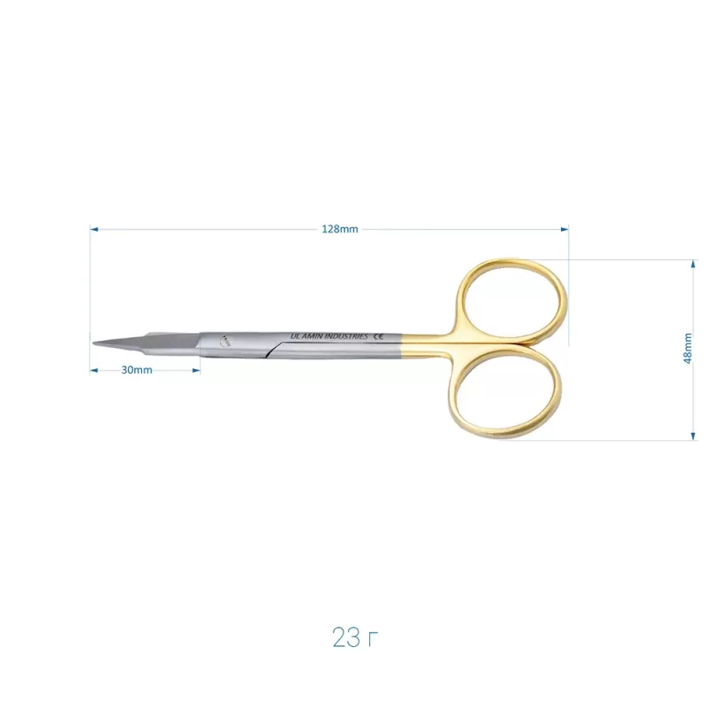 Ножницы хирургические Голдман-Фокс TC Gold, 140 мм прямые
