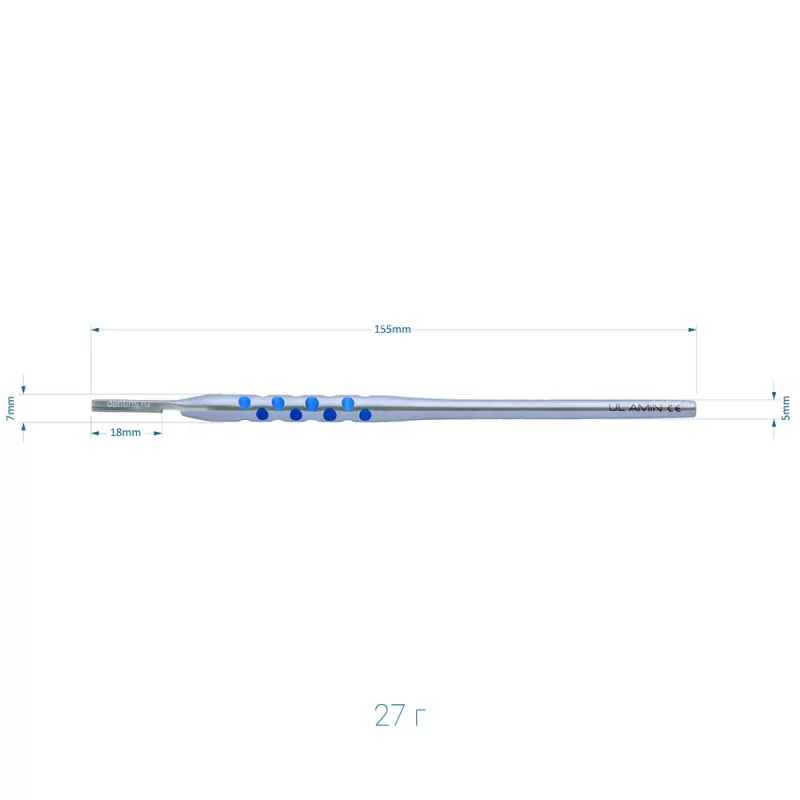 Ручка для скальпеля многоразовая для простых лезвий, Round Silver 150 мм