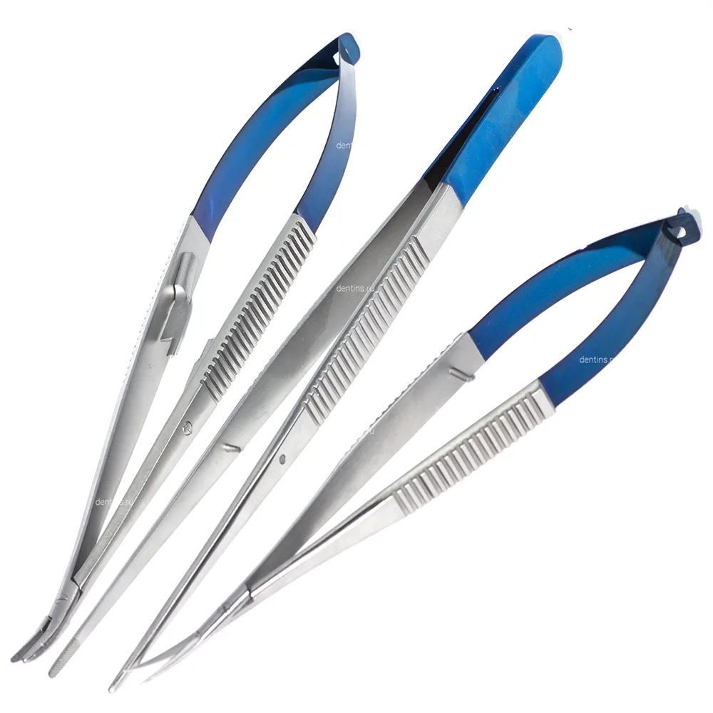 Набор микрохирургический Кастровьехо Flat Blue фото Набор микрохирургический Кастровьехо Flat Blue