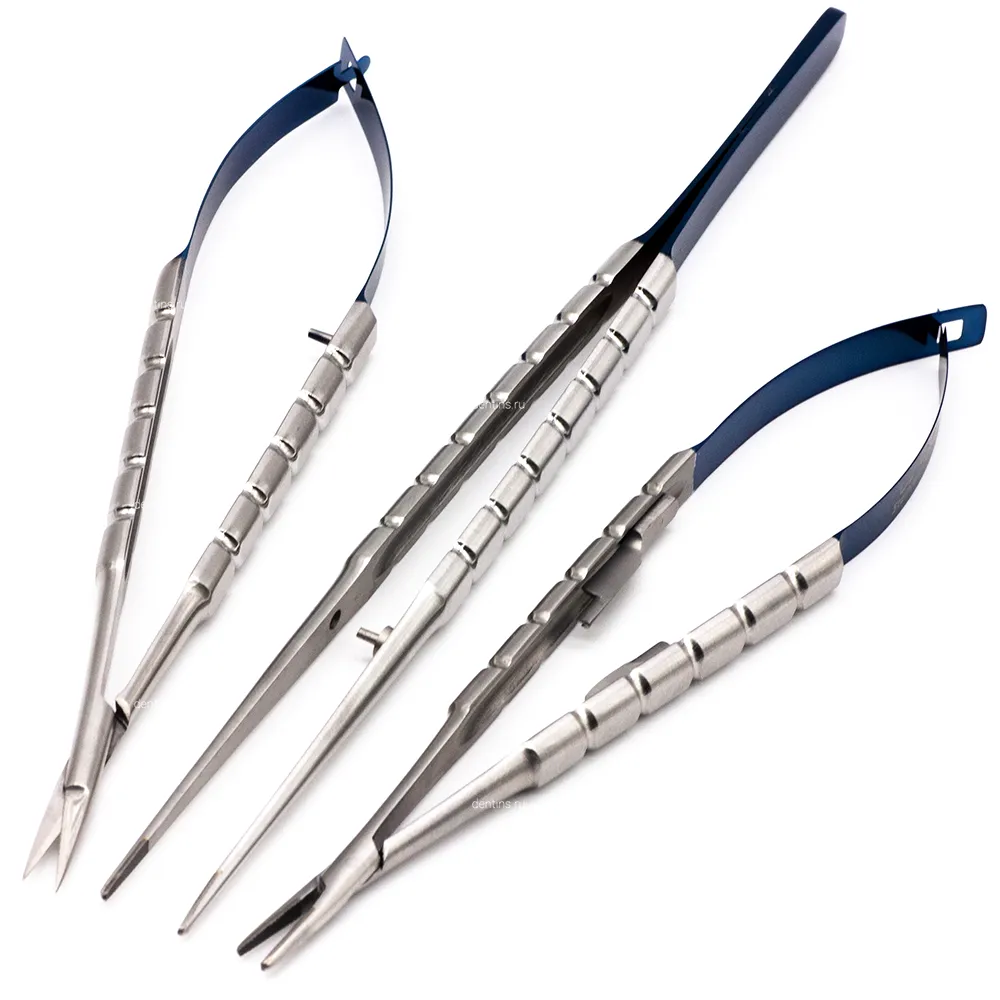 Набор микрохирургический Кастровьехо Round Blue 14 см