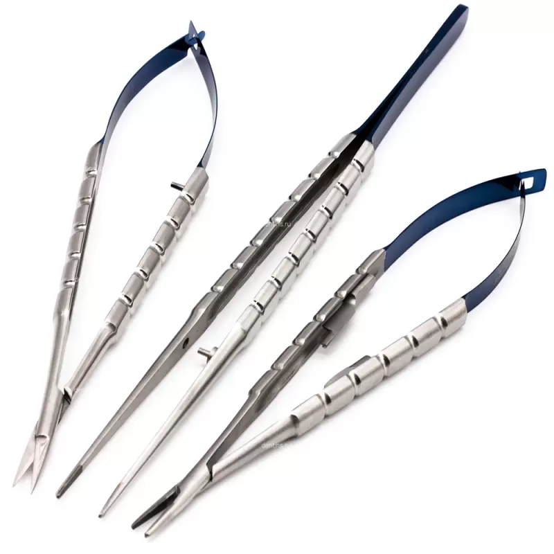 Набор микрохирургический Кастровьехо Round Blue 14 см