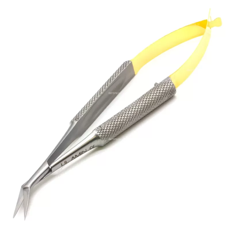 Ножницы микрохирургические Кастровьехо, наклоненные по плоскости TC Knurling Gold, 110 мм