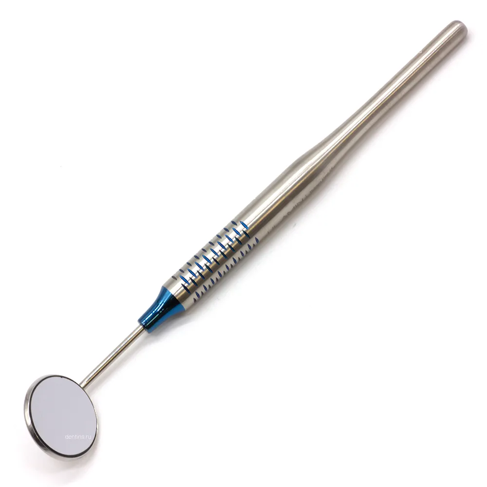 Зеркало стоматологическое родиевое с ручкой, одностороннее, 24 мм Blue фото