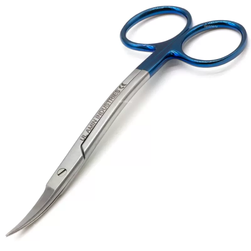Ножницы хирургические ЛаГранджа с двойным изгибом TC Blue, 115 мм