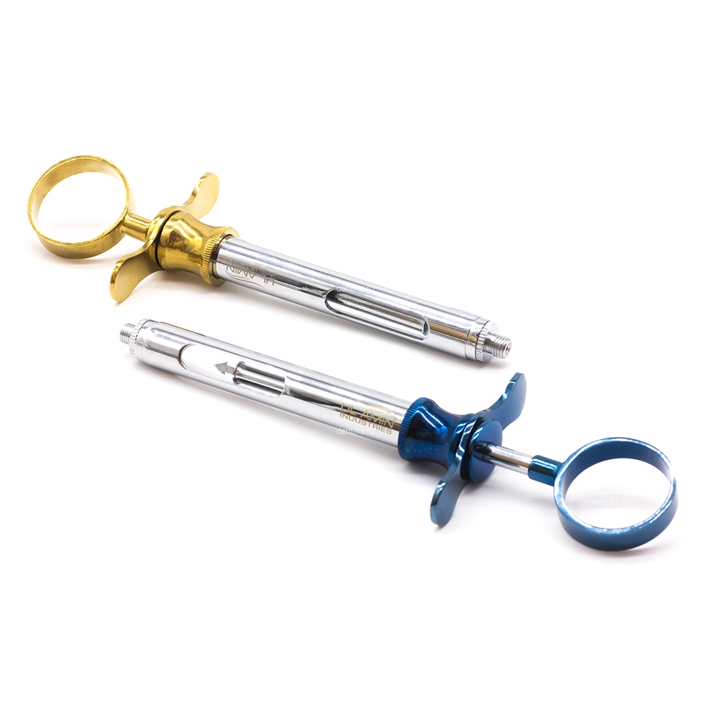 Карпульный шприц для дентальной анестезии с металлической ручкой фото