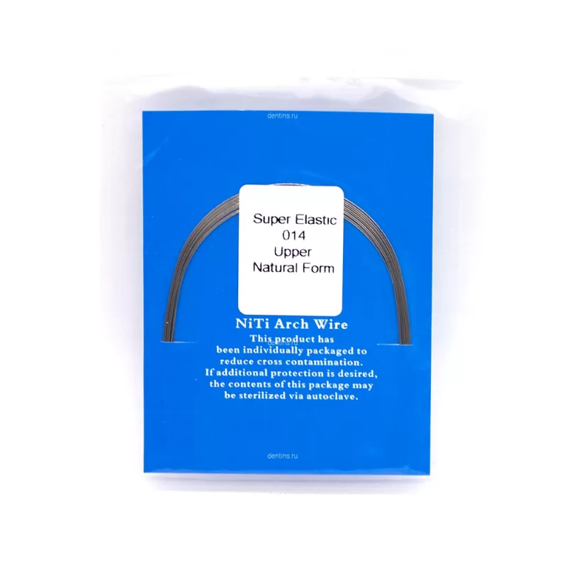 Дуга ортодонтическая NiTi круглая 014, верхняя, SuperElastic Natural A-quality, 10 шт