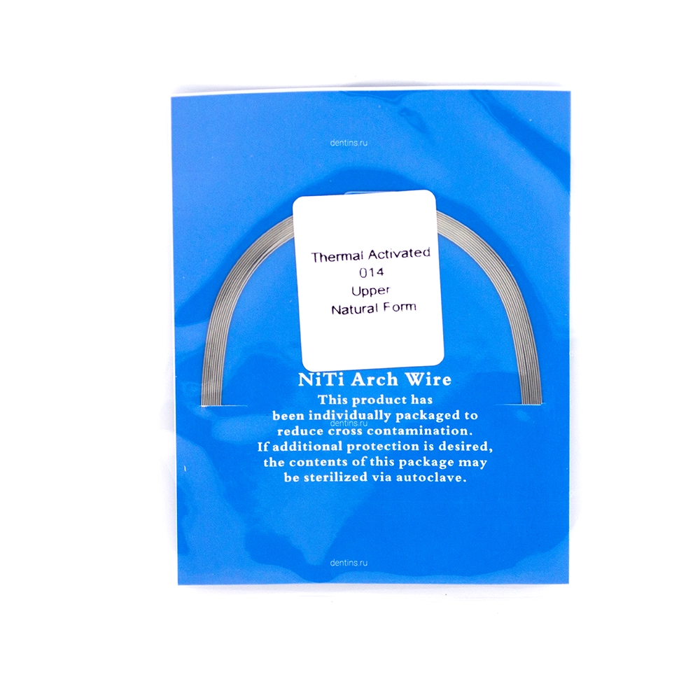 Дуга ортодонтическая NiTi круглая 014, верхняя, термоактивная Natural A-quality, 10 шт