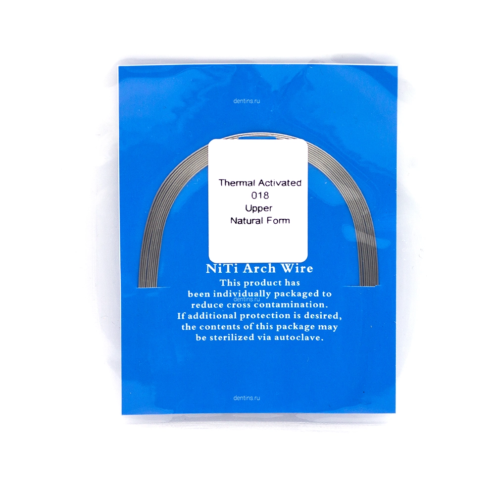 Дуга ортодонтическая NiTi круглая 018, верхняя, термоактивная Natural A-quality, 10 шт