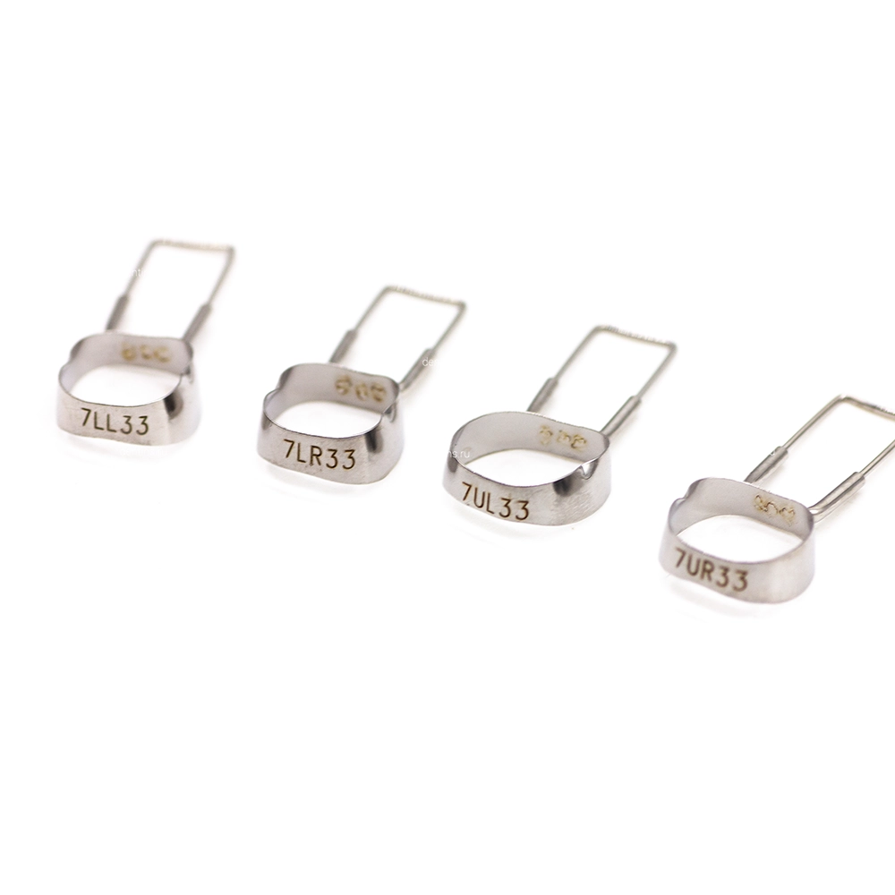 Ортодонтические кольца с петлей на 2-е моляры 33, 4 шт Ортодонтические кольца с петлей на 2-е моляры 33, 4 шт