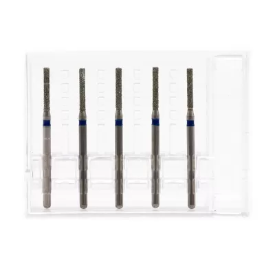 Бор алмазный для турбинного наконечника (1.6 мм FG), цилиндрический на длинной ножке, синий, 1,2 мм