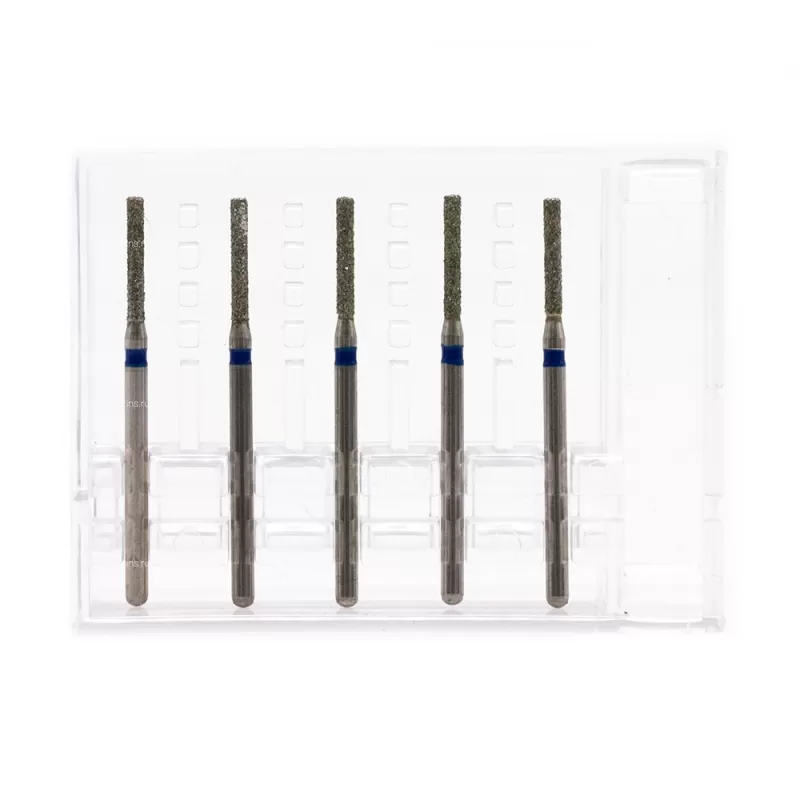 Бор алмазный для турбинного наконечника (1.6 мм FG), цилиндрический на длинной ножке, синий, 1,2 мм