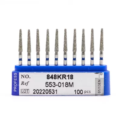 Бор алмазный для турбинного наконечника (1.6 мм FG), конусовидный (с закругл. концом), синий, 1,8х10 мм