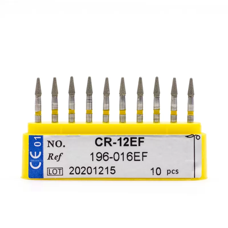Бор алмазный для турбинного наконечника (1.6 мм FG), конусовидный (с закругл. концом), желтый, 1,6х4 мм