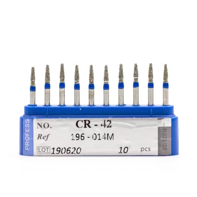 Бор алмазный для турбинного наконечника (1.6 мм FG), конусовидный (с закругл. концом), синий, 1,4x4 мм