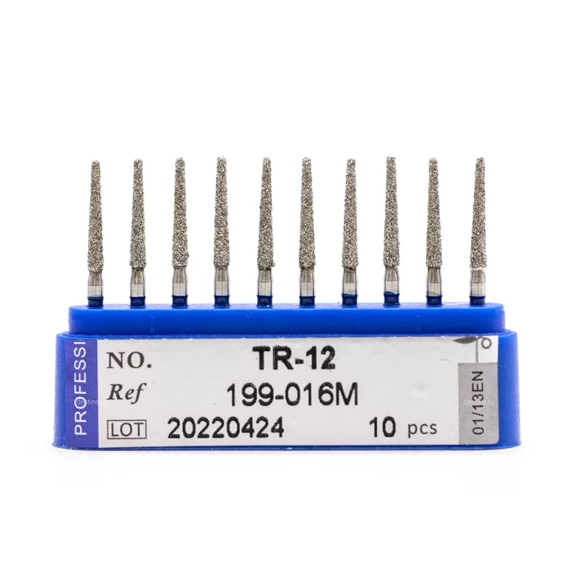 Бор алмазный для турбинного наконечника (1.6 мм FG), конусовидный (с закругл. концом), синий, 1,6x10 мм