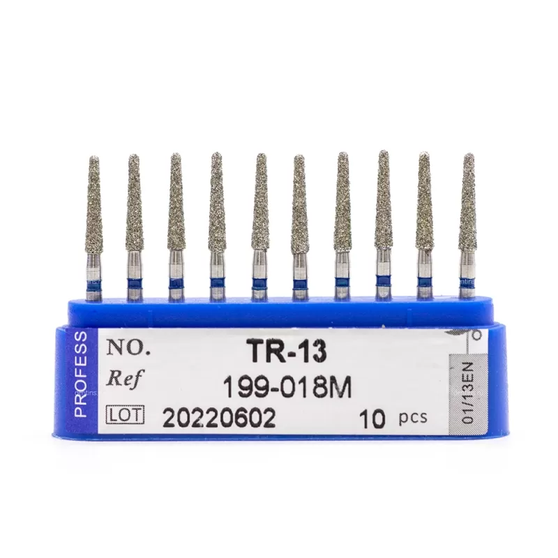 Бор алмазный для турбинного наконечника (1.6 мм FG), конусовидный (с закругл. концом), синий, 1,8x9 мм