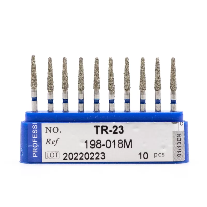 Бор алмазный для турбинного наконечника (1.6 мм FG), конусовидный (с закругл. концом), синий, 1,8x8 мм