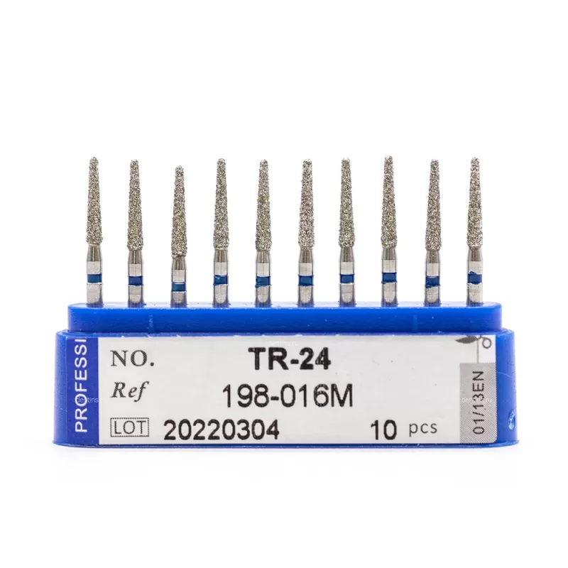 Бор алмазный для турбинного наконечника (1.6 мм FG), конусовидный (с закругл. концом), синий, 1,6x8 мм