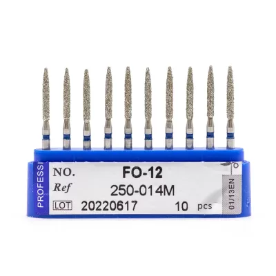 Бор алмазный для турбинного наконечника (1.6 мм FG), пламевидный, синий, 1,4x10 мм