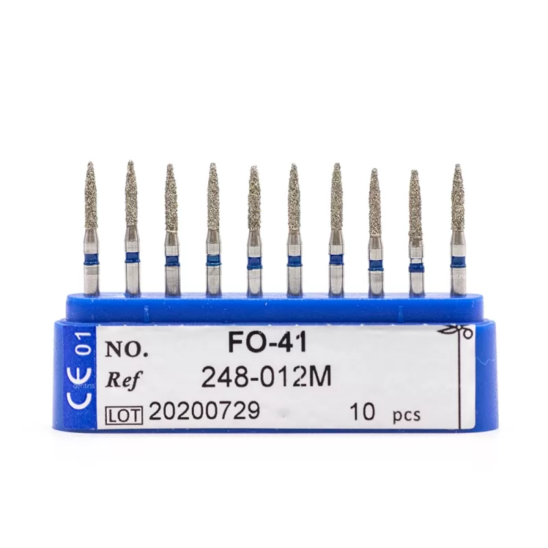 Бор алмазный для турбинного наконечника (1.6 мм FG), пламевидный, синий, 1,2x6 мм