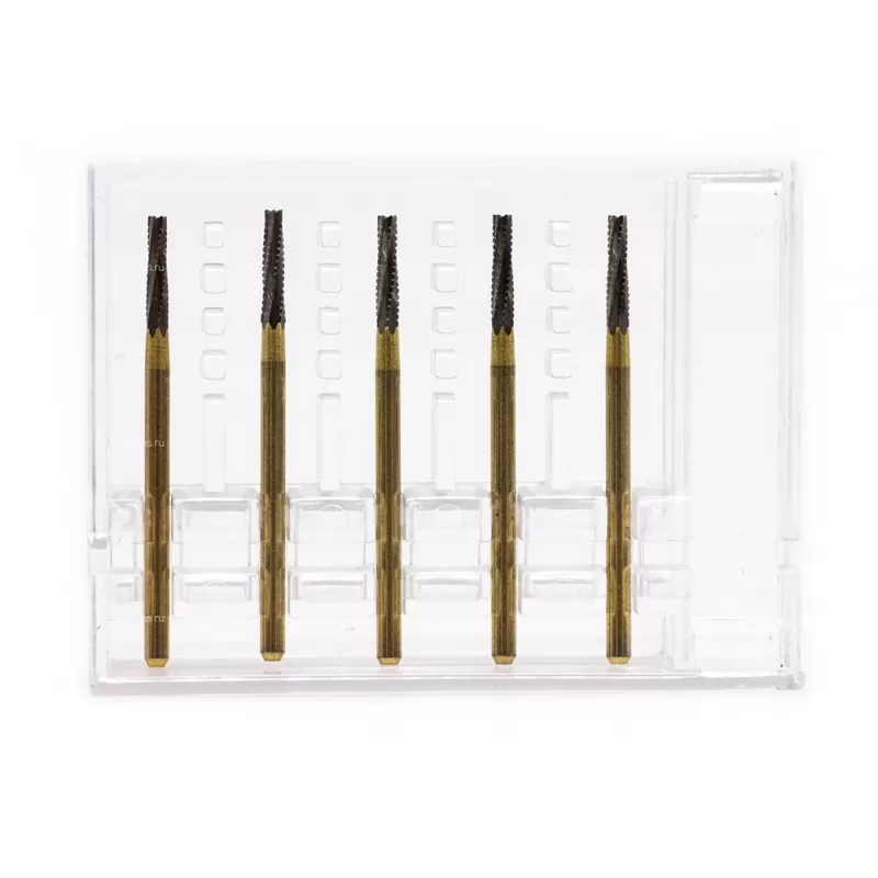 Бор стоматологический карбидный (фреза для разрезания зуба) удлиненная Lindeman (для турбинного наконечника) - 5 шт