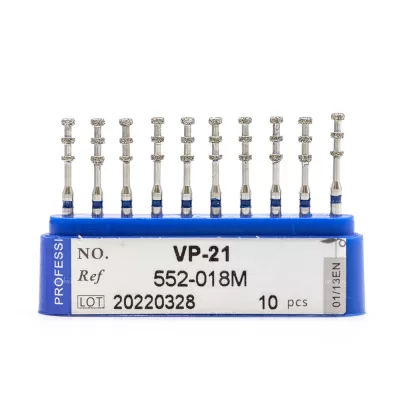 Бор алмазный для турбинного наконечника (1.6 мм FG), маркер глубины, синий, 1,8 мм