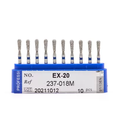 Бор алмазный для турбинного наконечника (1.6 мм FG), грушевидный, синий, 1,8 мм