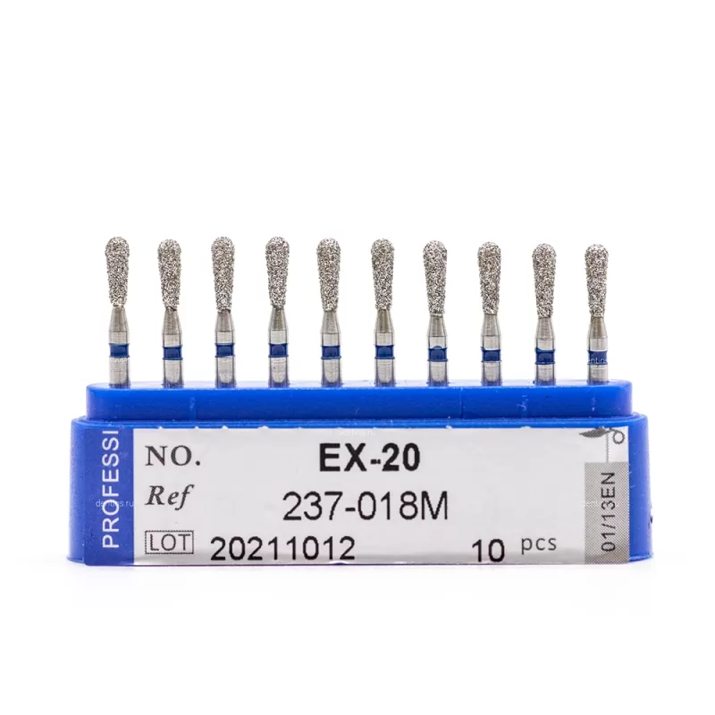 Бор алмазный для турбинного наконечника (1.6 мм FG), грушевидный, синий, 1,8 мм