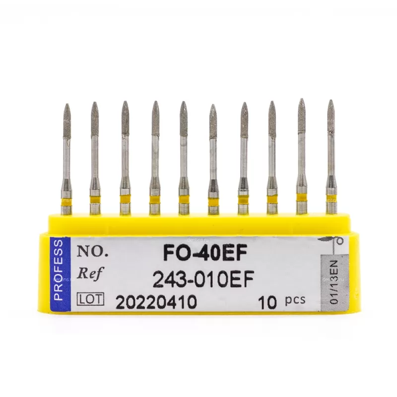 Бор алмазный для турбинного наконечника (1.6 мм FG), пародонтологический, желтый, 1 мм