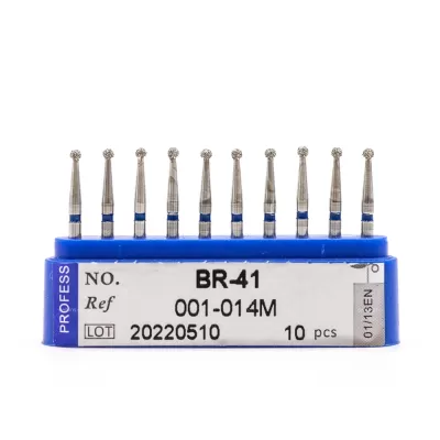 Бор алмазный для турбинного наконечника (1.6 мм FG), шаровидный, синий, 1,4 мм