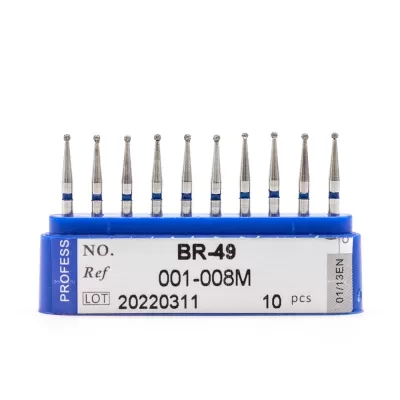 Бор алмазный для турбинного наконечника (1.6 мм FG), шаровидный, синий, 0,8 мм