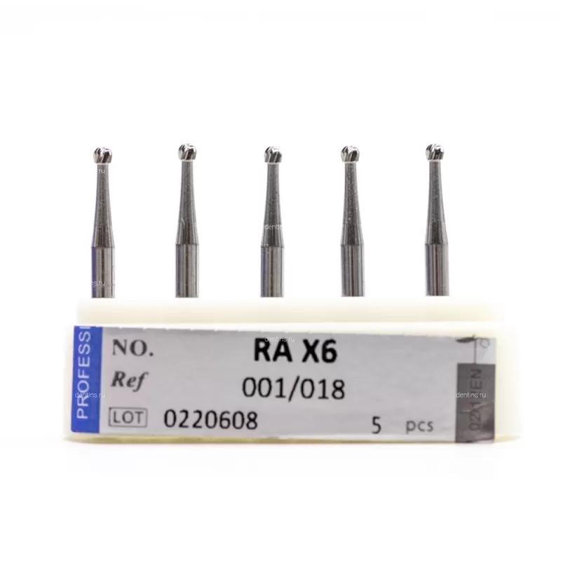 Бор твердосплавный для углового наконечника (2.35 мм RA), шаровидный на длинной ножке, 1,8 мм