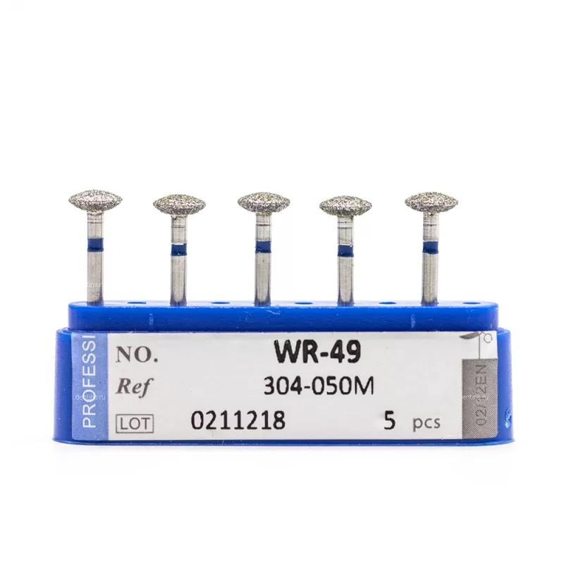 Бор стоматологический алмазный колесовидный (для турбинного наконечника, синий, 5 мм) - 5 шт