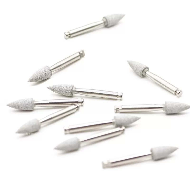 Резинка для полирования, конус маленький, белая - сильная абразивность