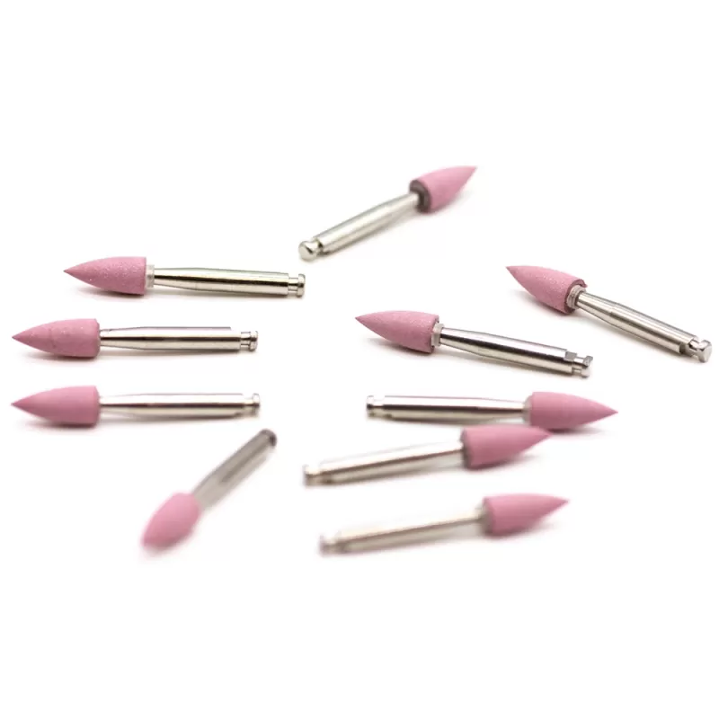 Резинка для полирования, конус маленький, розовая - средняя абразивность