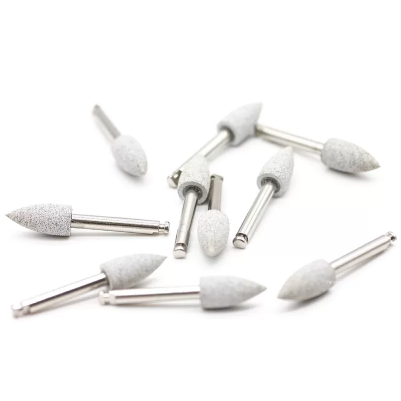 Резинка для полирования, конус большой, белая - сильная абразивность