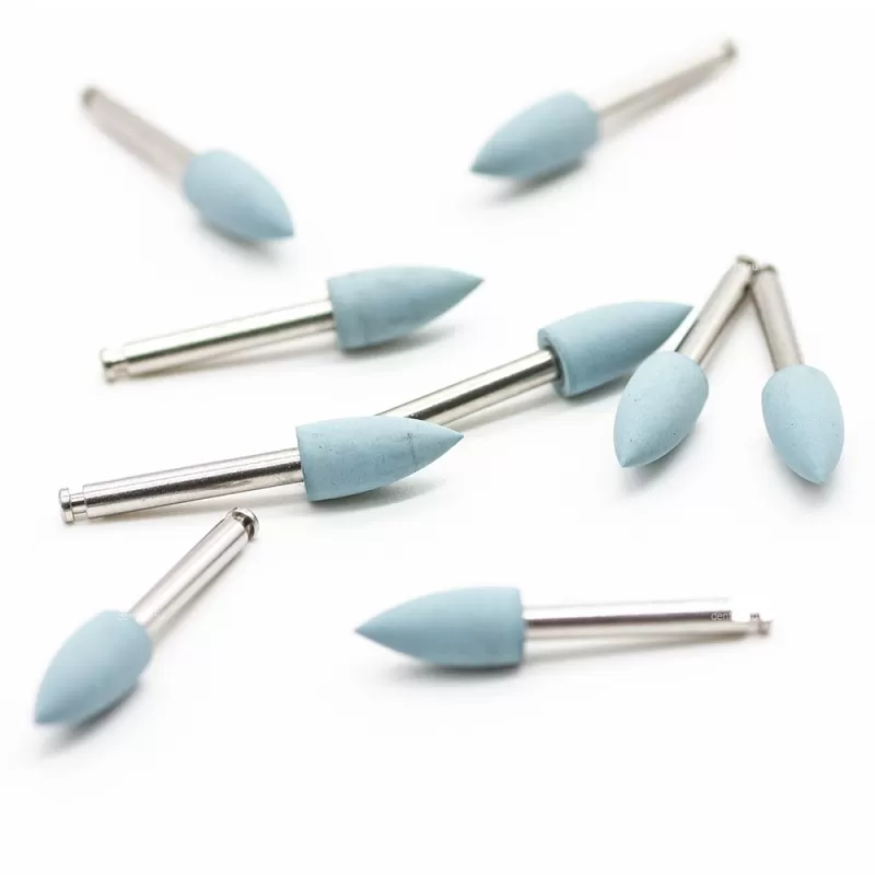 Резинка для полирования, конус большой, синяя - низкая абразивность