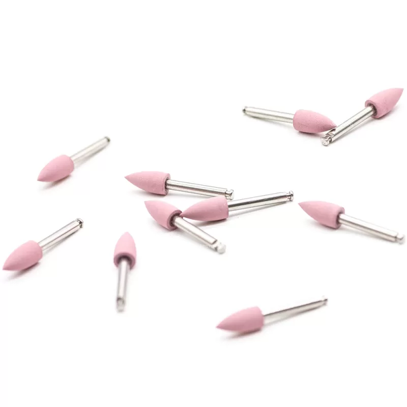 Резинка для полирования, конус большой, розовая - средняя абразивность