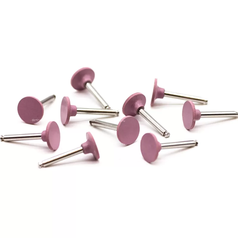 Резинка для полирования, диск маленький, розовая - средняя абразивность