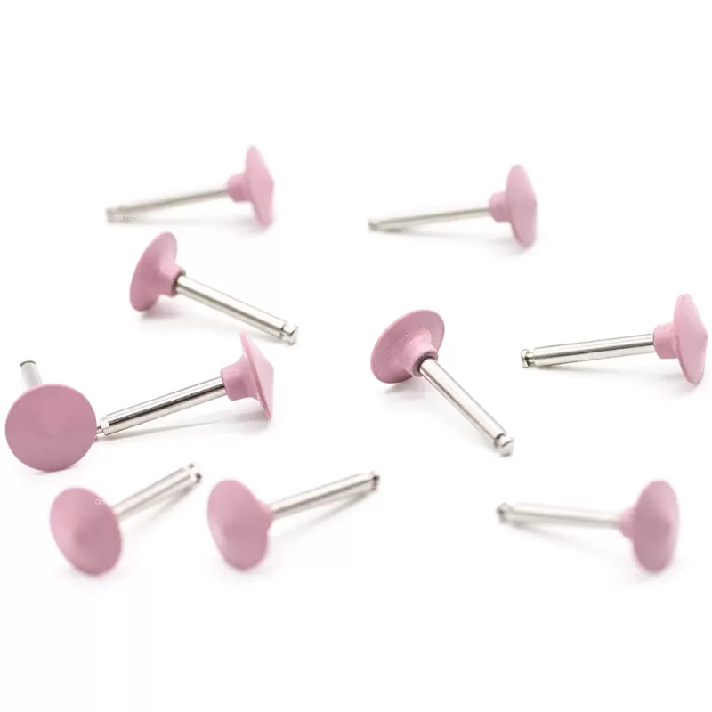 Резинка для полирования, диск большой, розовая - средняя абразивность