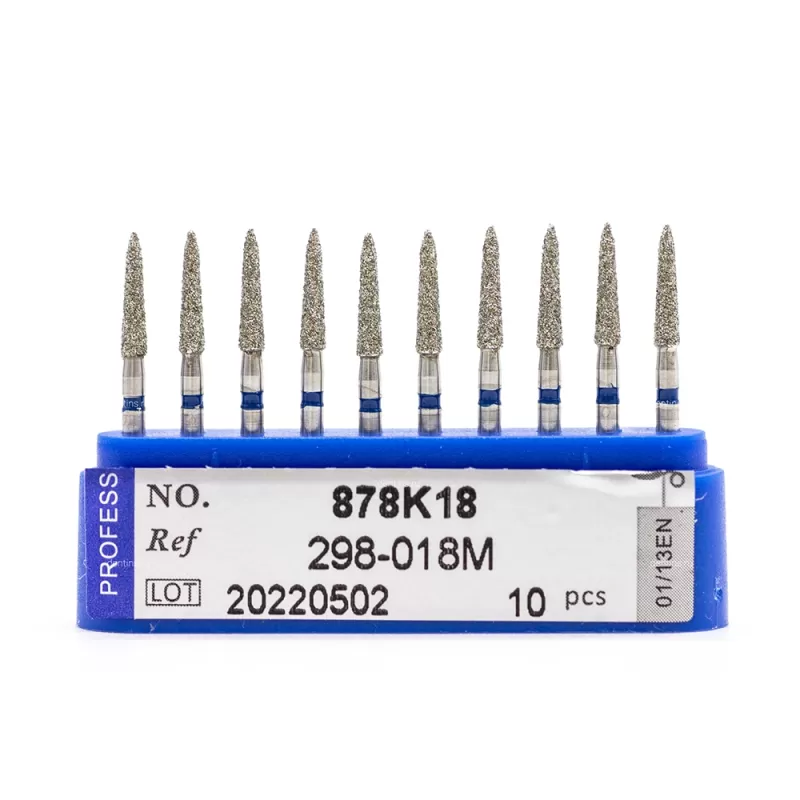 Бор алмазный для турбинного наконечника (1.6 мм FG), торпедовидный, синий, 1,8x8 мм