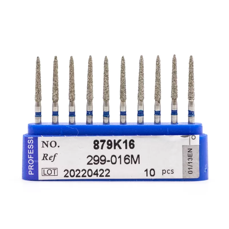 Бор алмазный для турбинного наконечника (1.6 мм FG), торпедовидный, синий, 1,6x10 мм