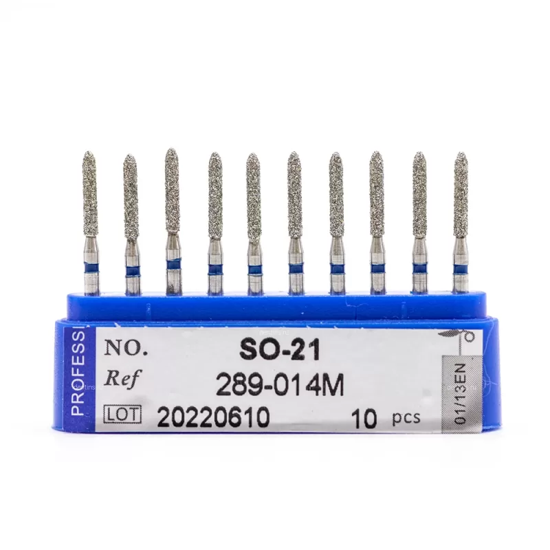 Бор алмазный для турбинного наконечника (1.6 мм FG), торпедовидный, 1,4x8, синий