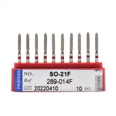 Бор алмазный для турбинного наконечника (1.6 мм FG), торпедовидный, красный, 1,4 мм