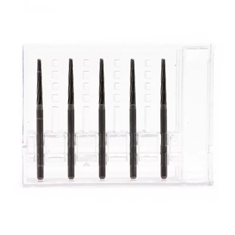 Бор стоматологический карбидный цилиндрический (фреза для разрезания зуба) удлиненная Zekrya (для турбинного наконечника) - 5 шт