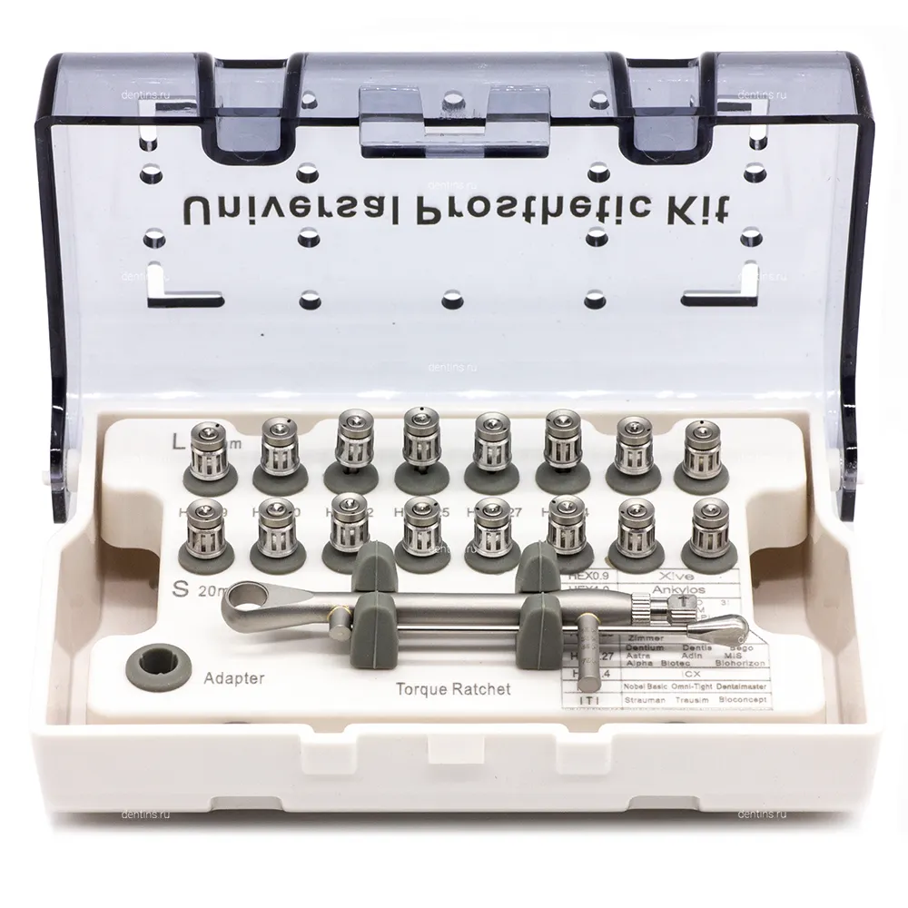 Универсальный набор отверток для имплантов с динамометрическим ключом Silver фото
